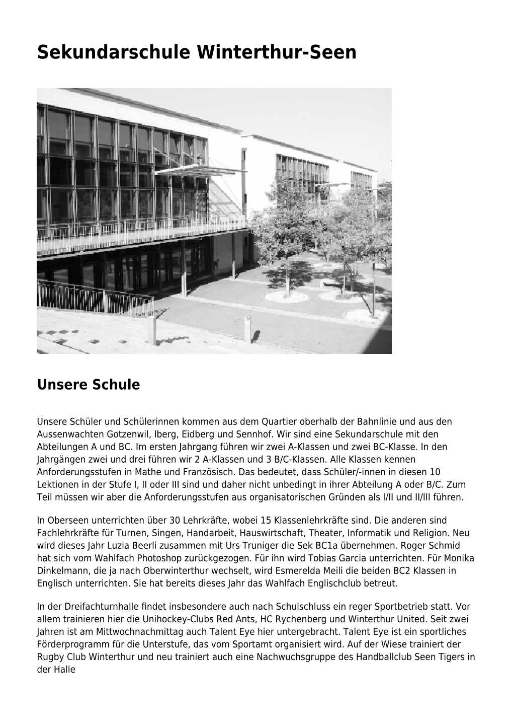 Sekundarschule Winterthur-Seen