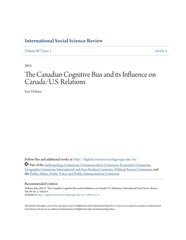 The Canadian Cognitive Bias and Its Influence on Canada/U.S. Relations
