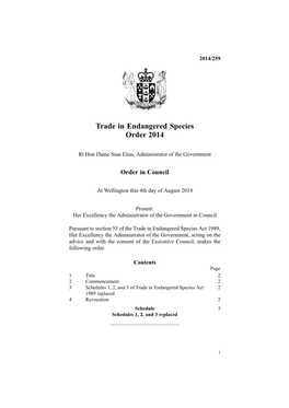 Trade in Endangered Species Order 2014