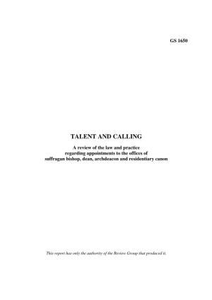 Talent and Calling