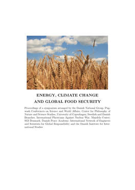 Energy, Climate Change and Global Food Security