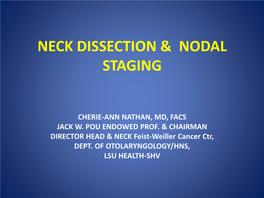 Neck Dissection & Ajcc 8Th Edition
