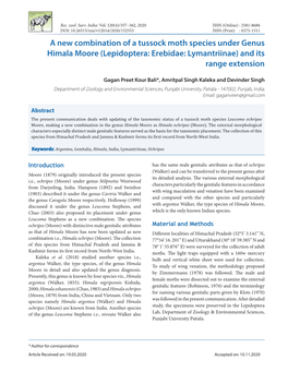 Lepidoptera: Erebidae: Lymantriinae) and Its Range Extension