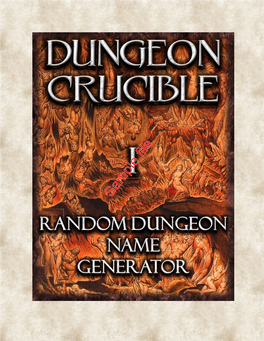 Dungeon Crucible I: Random Dungeon Name Generator