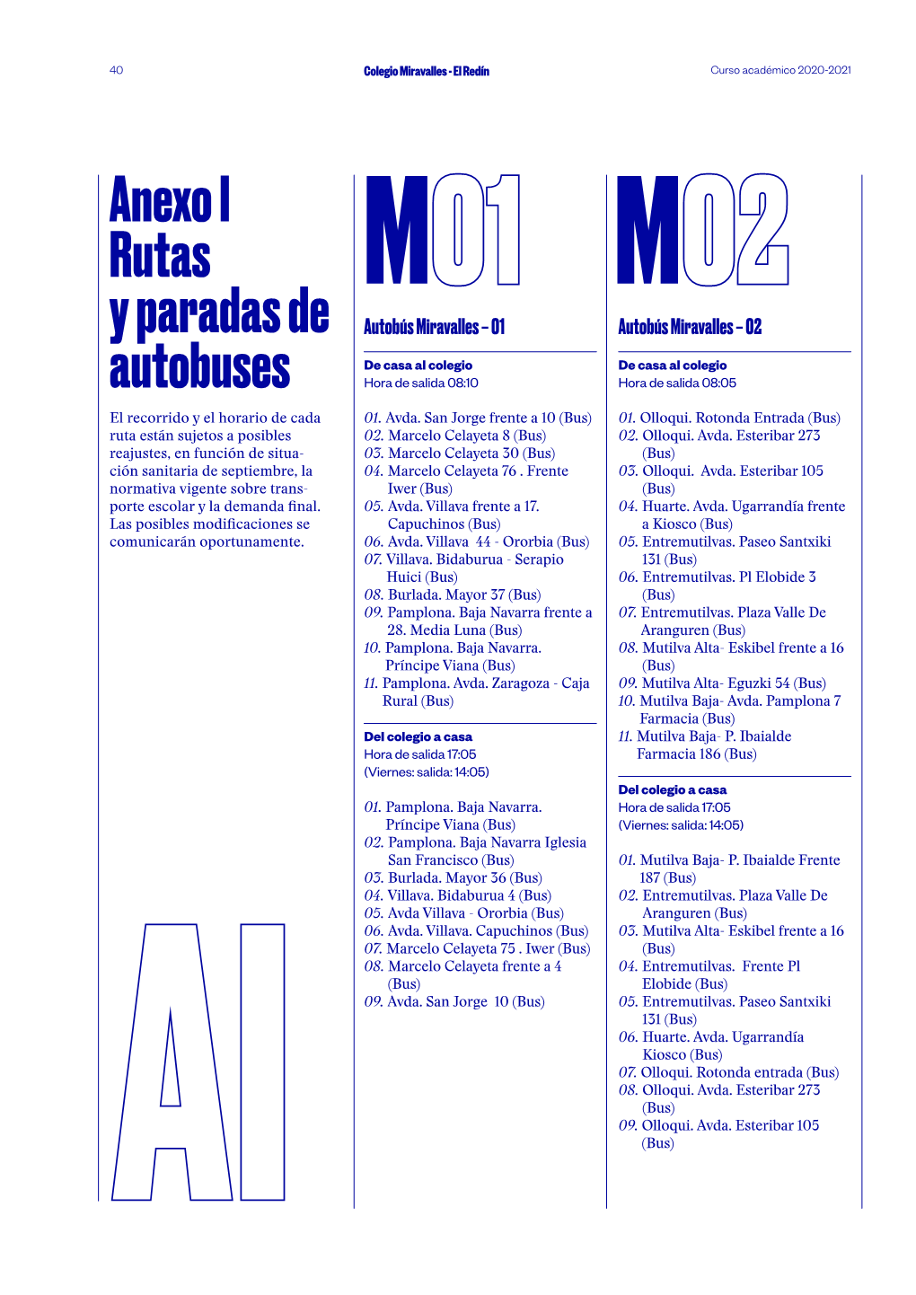 Anexo I Rutas Y Paradas De Autobuses