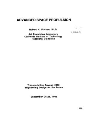 Advanced Space Propulsion