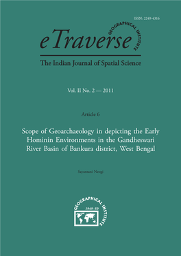 Scope of Geoarchaeology in Depicting the Early Hominin Environments in the Gandheswari River Basin of Bankura District, West Bengal