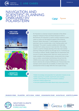 Navigation and Scientific Planning Onboard Rv Polarstern