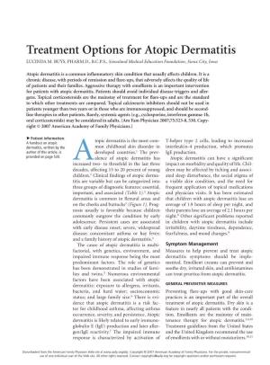 Treatment Options for Atopic Dermatitis LUCINDA M