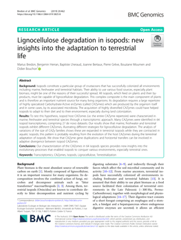 Lignocellulose Degradation in Isopods: New Insights Into the Adaptation To