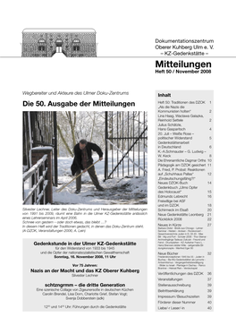 Mitteilungen 50 (November 2008) (PDF)
