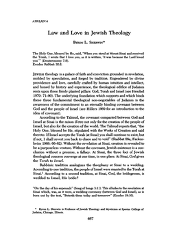 Law and Love in Jewish Theology