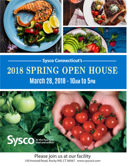 2018 SPRING OPEN HOUSE March 28, 2018 - 10Am to 5Pm