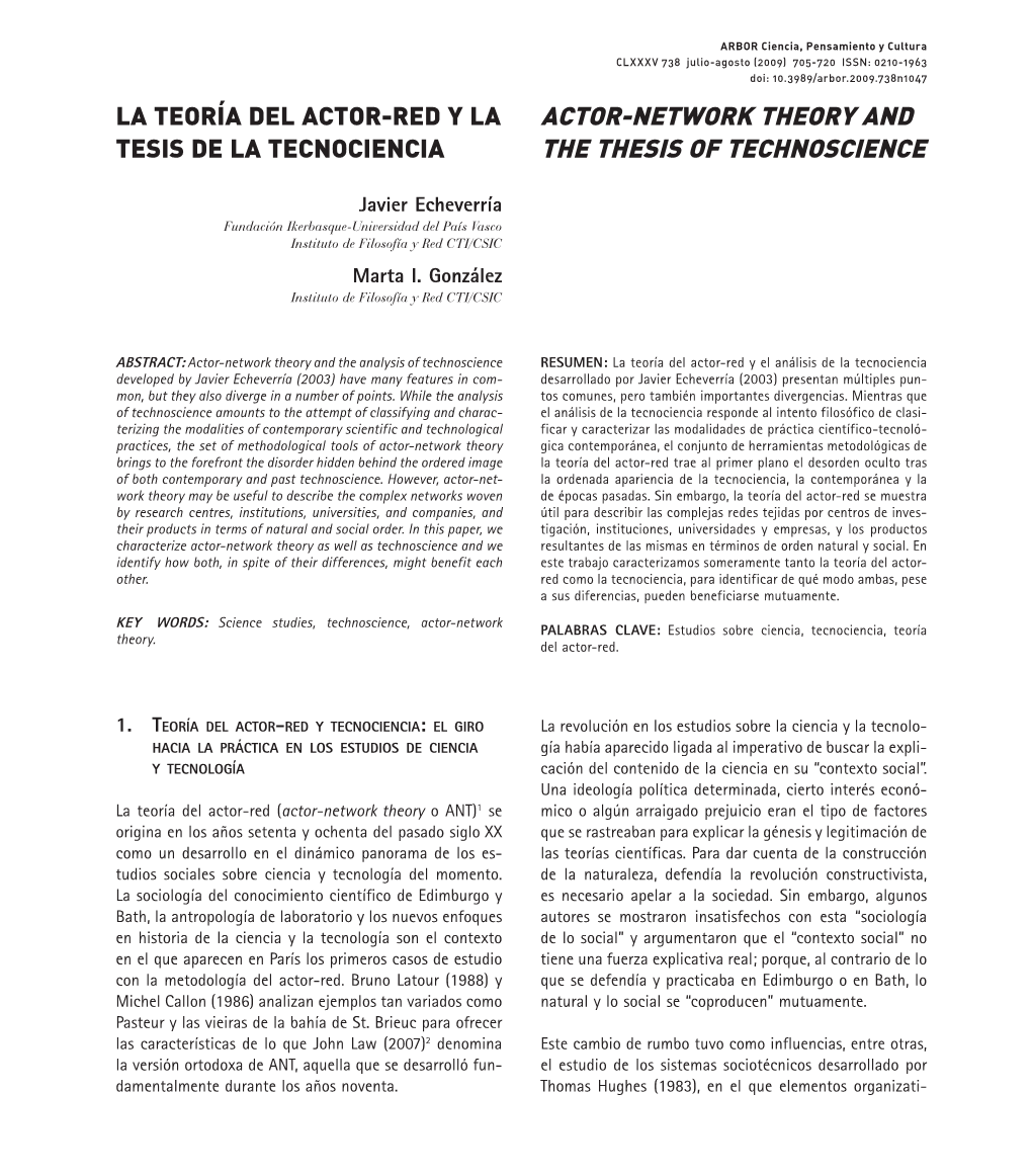 Actor-Network Theory and the Thesis of Technoscience