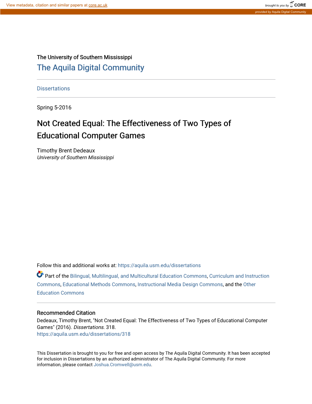 Not Created Equal: the Effectiveness of Two Types of Educational Computer Games