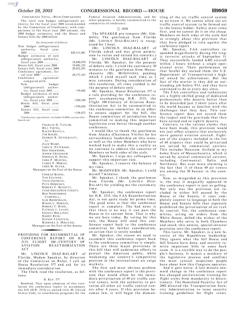 Congressional Record—House H9959