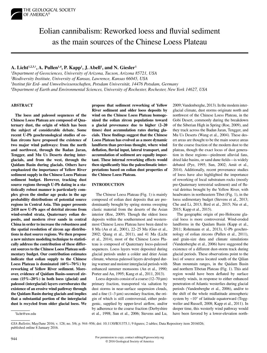 Eolian Cannibalism: Reworked Loess and Fluvial Sediment As the Main Sources of the Chinese Loess Plateau