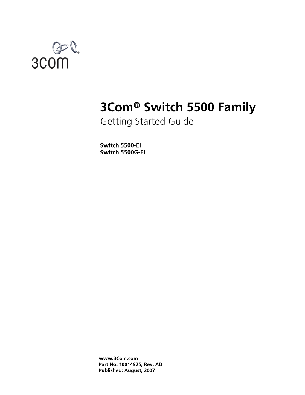 3Com® Switch 5500 Family Getting Started Guide