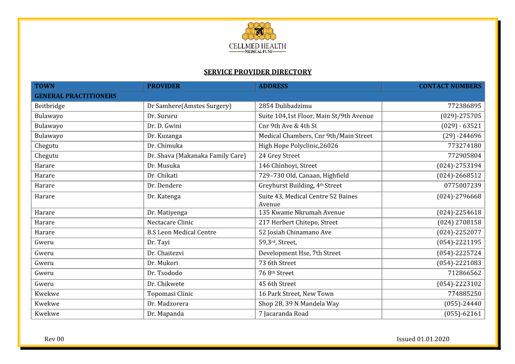 Service Provider Directory