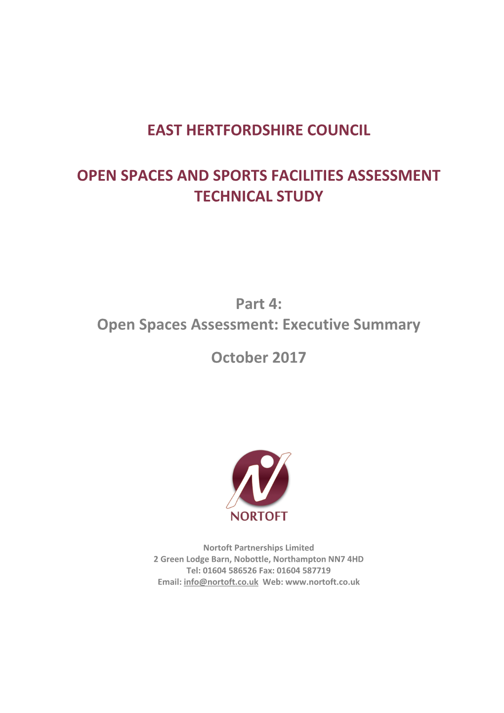 Part 4: Open Spaces Assessment: Executive Summary October 2017