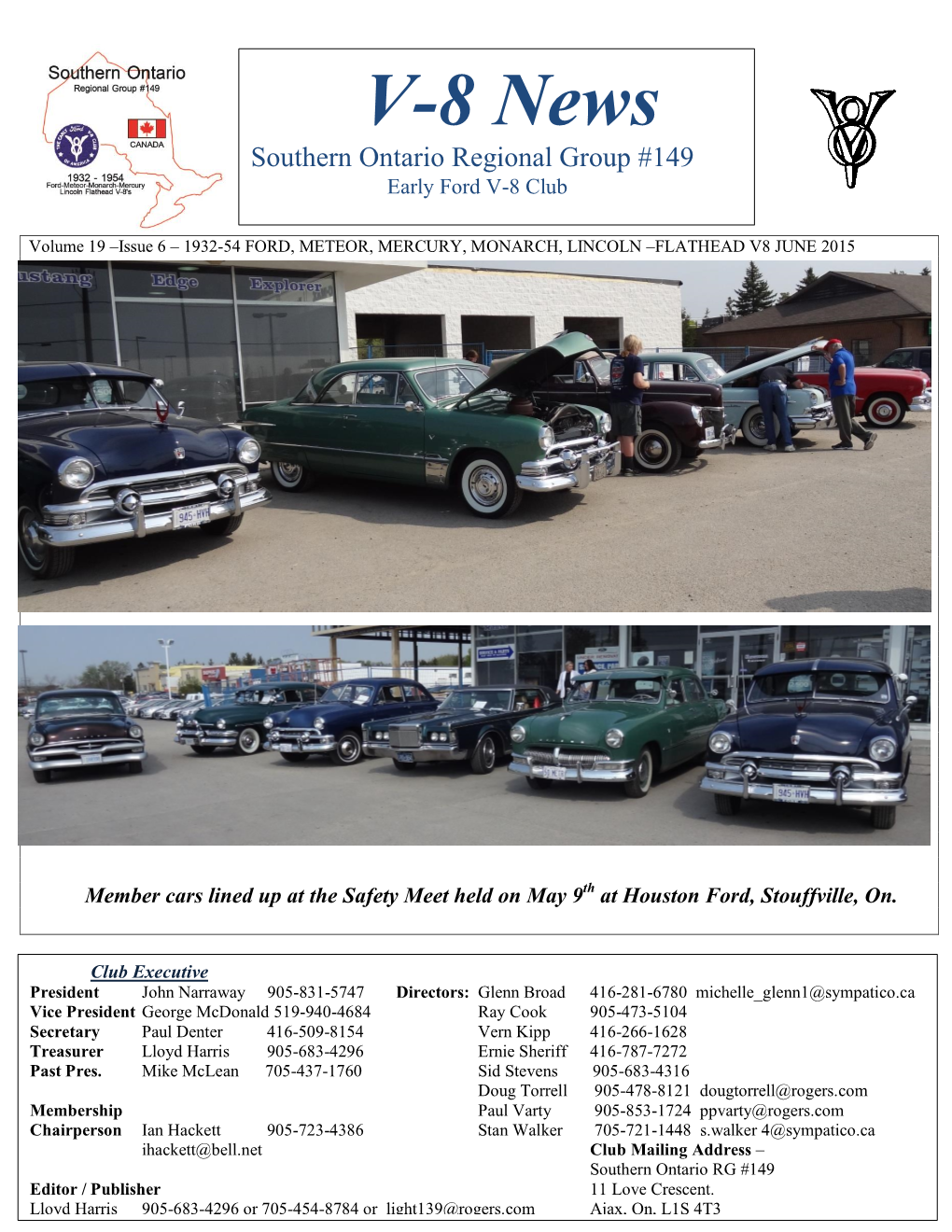 V-8 News Southern Ontario Regional Group #149 Early Ford V-8 Club