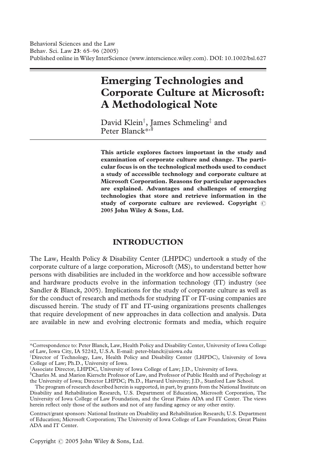 Emerging Technologies and Corporate Culture at Microsoft: a Methodological Note