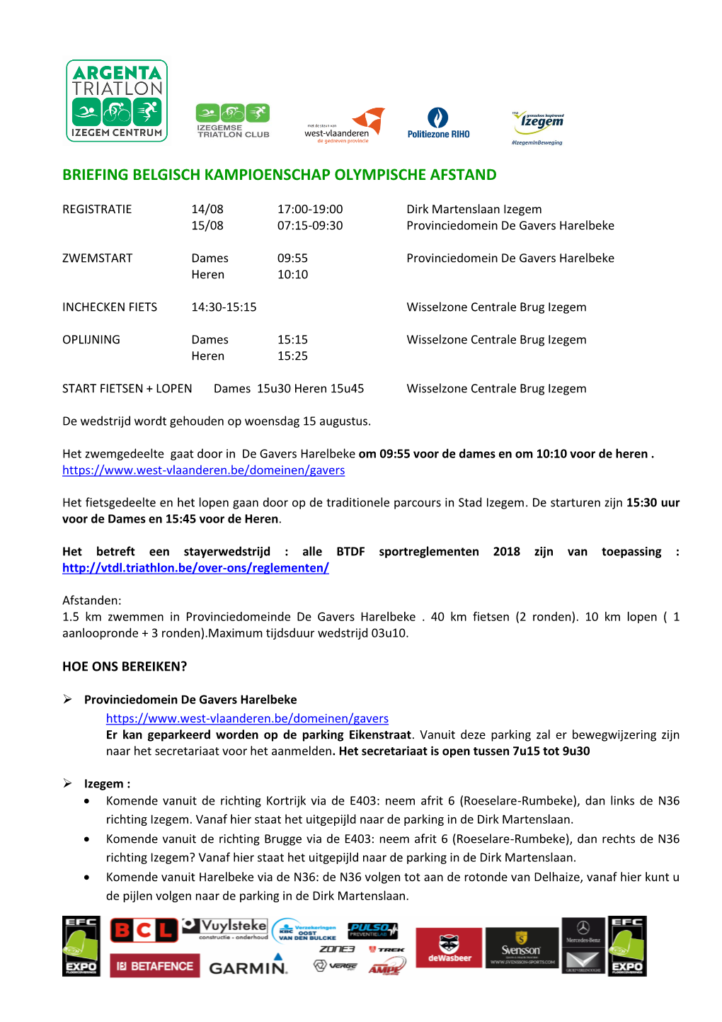 Briefing BK Olympische Afstand Gavers- Izegem Definitief