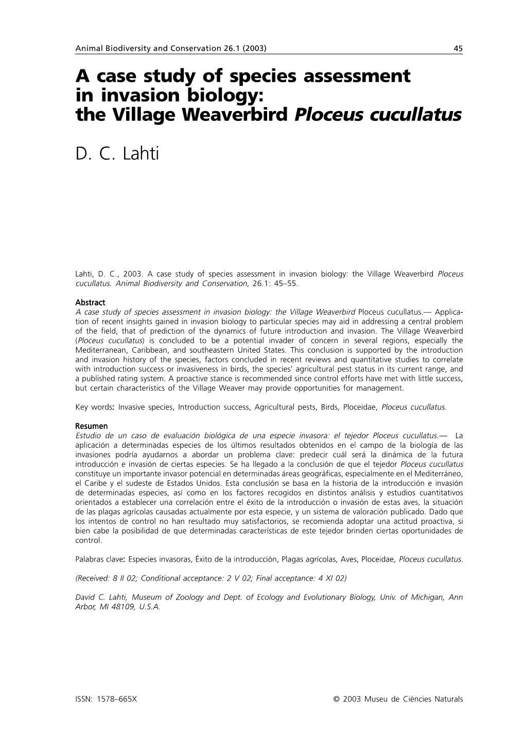The Village Weaverbird Ploceus Cucullatus DC Lahti