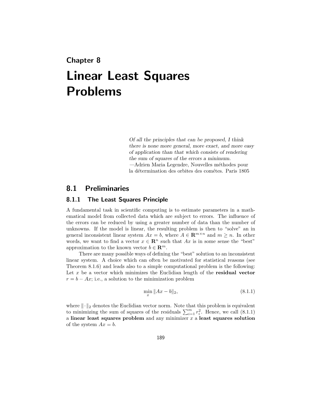 Linear Least Squares Problems