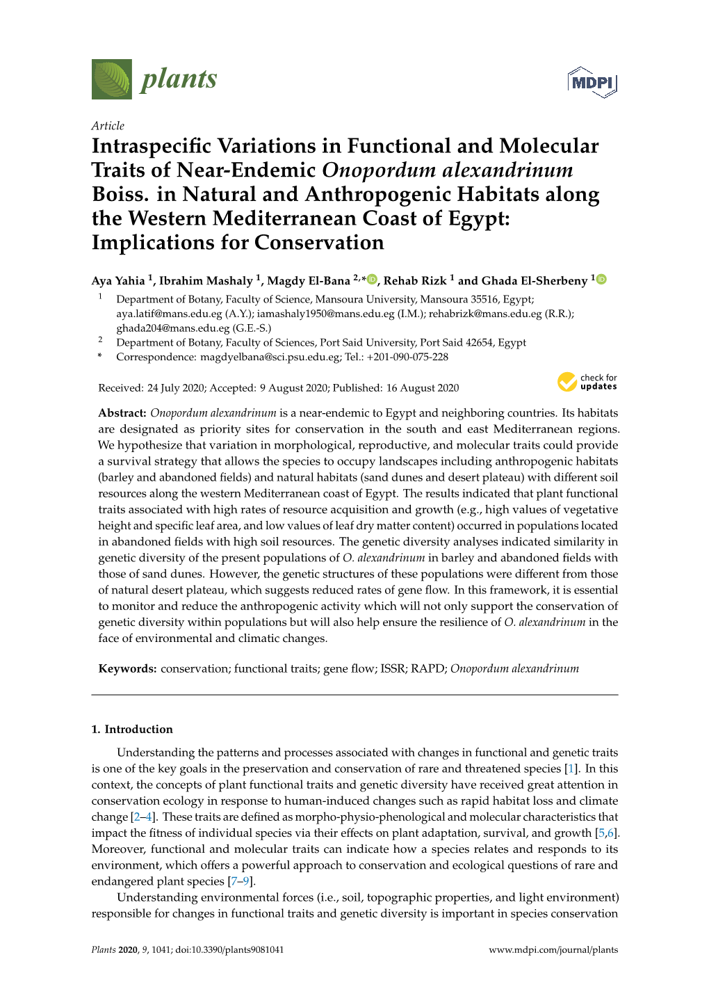 Intraspecific Variations in Functional and Molecular Traits of Near