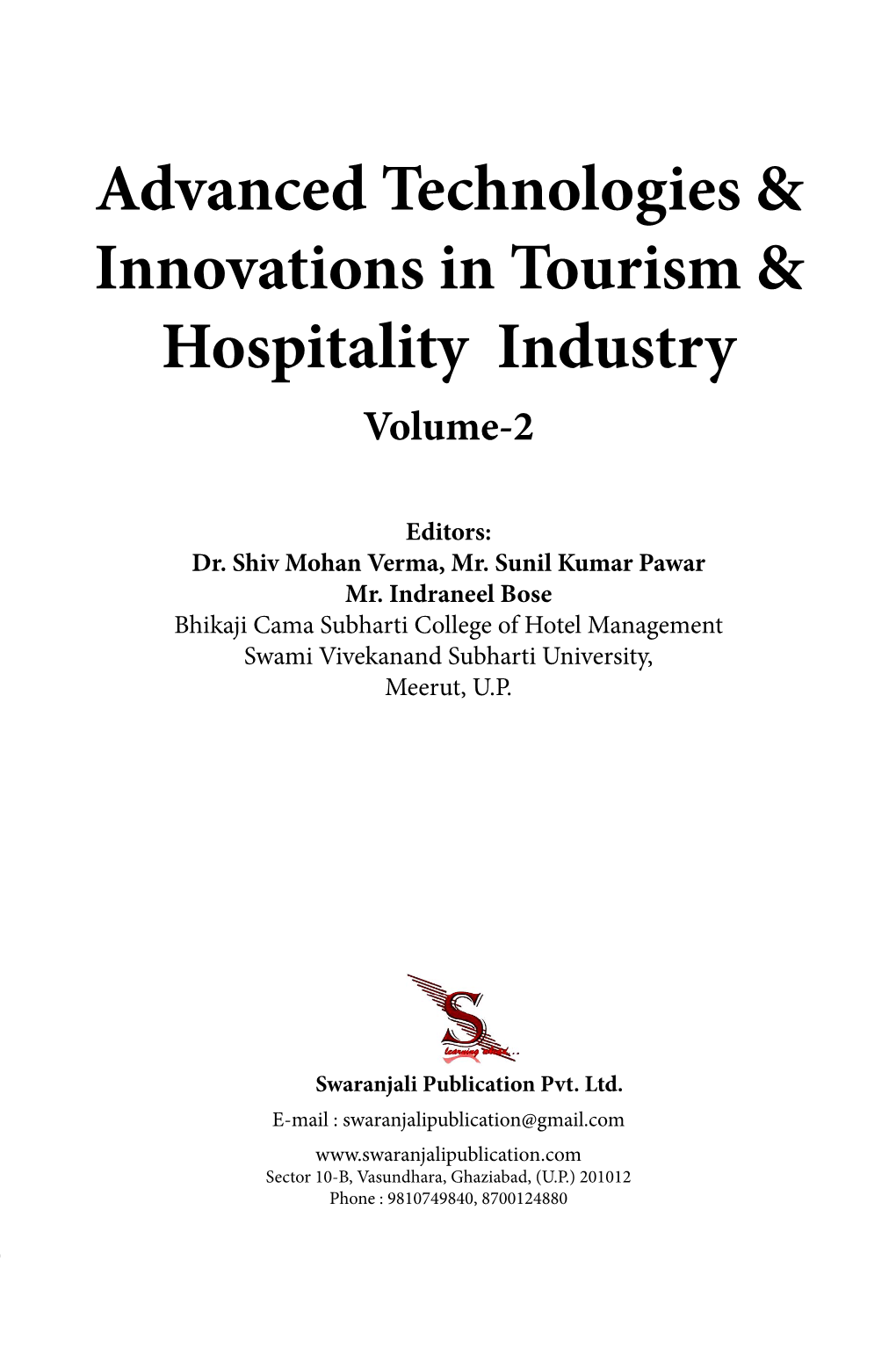 Advanced Technologies & Innovations in Tourism & Hospitality Industry