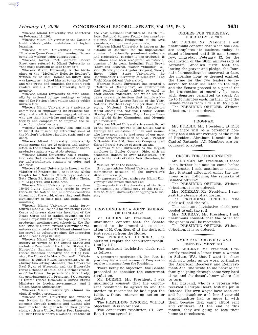 CONGRESSIONAL RECORD—SENATE, Vol. 155, Pt. 3 February