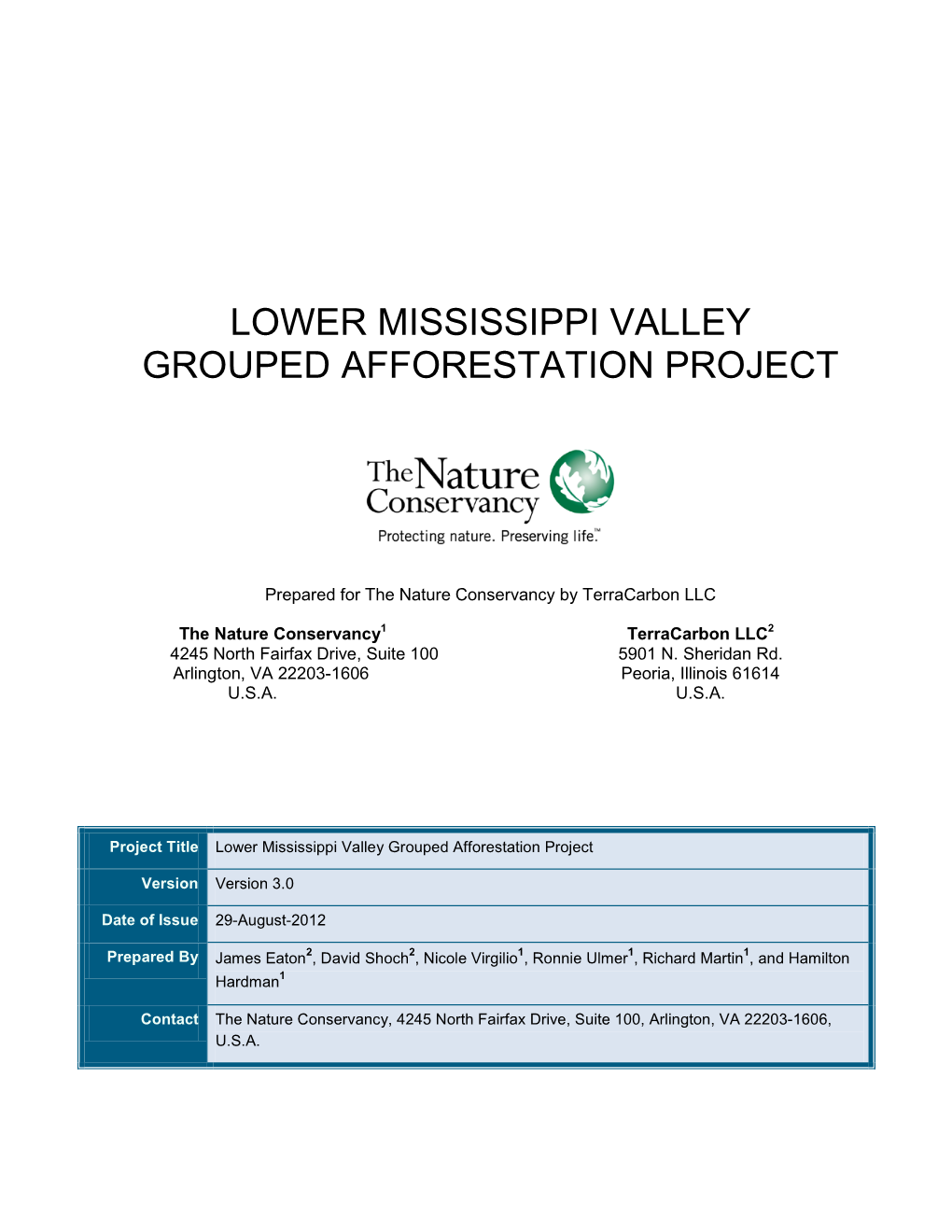 Lower Mississippi Valley Grouped Afforestation Project