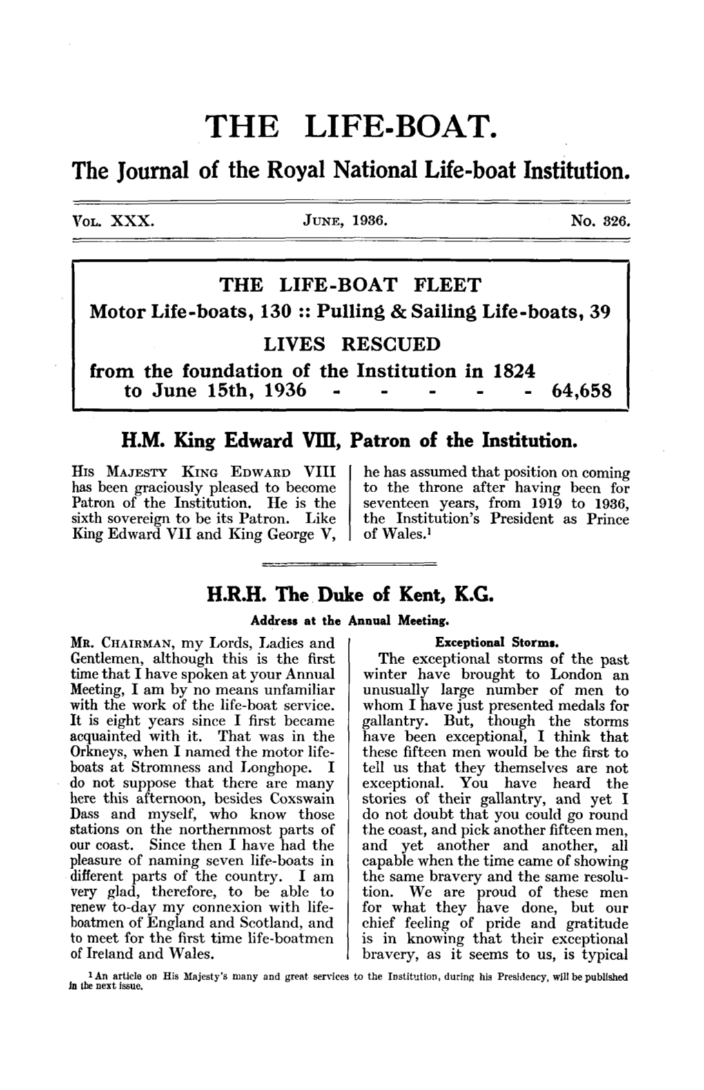 THE LIFE-BOAT. the Journal of the Royal National Life-Boat Institution