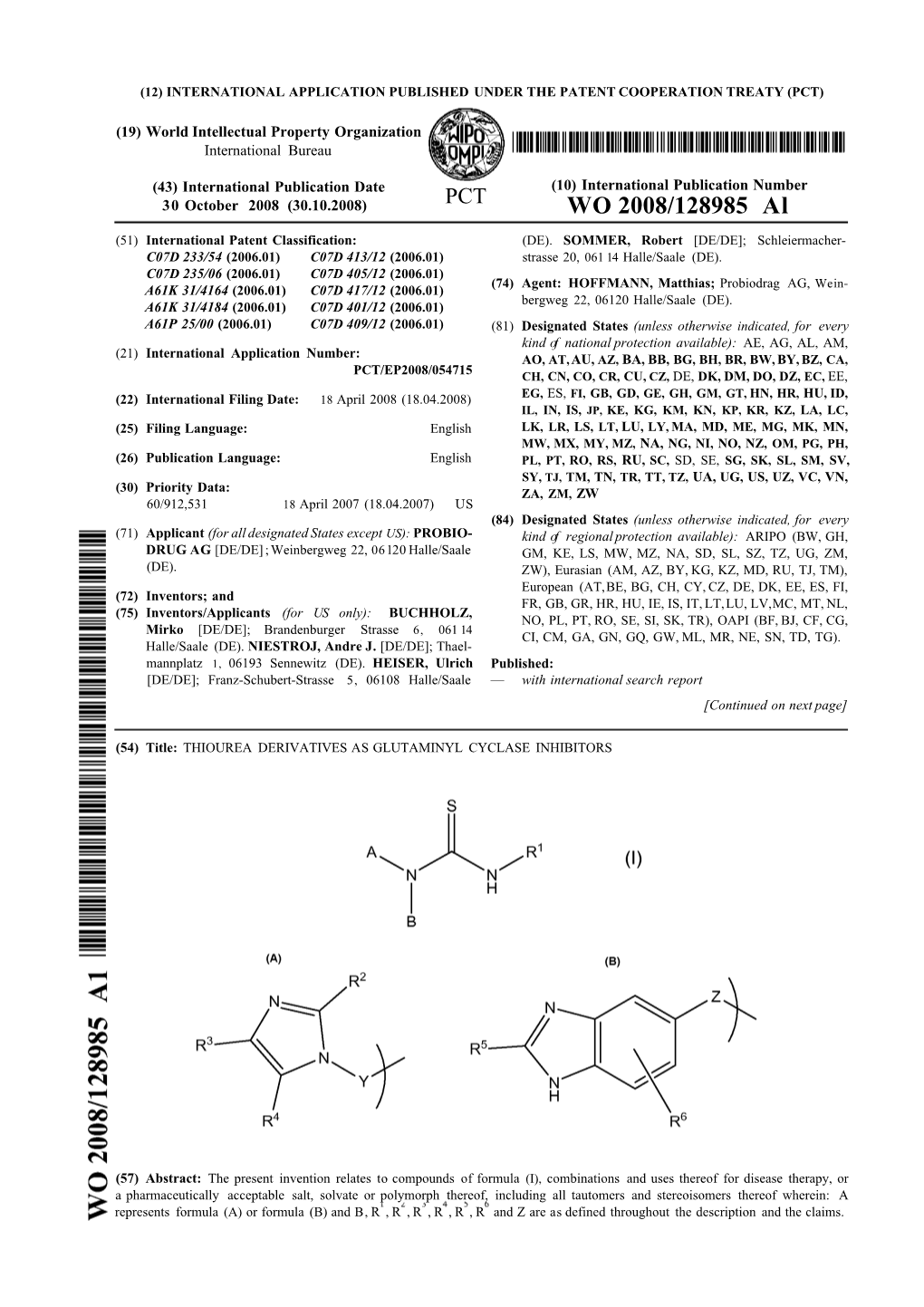 WO 2008/128985 Al