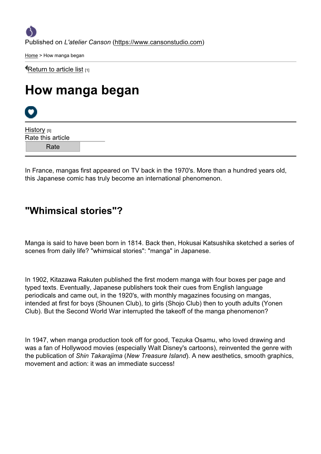 How Manga Began