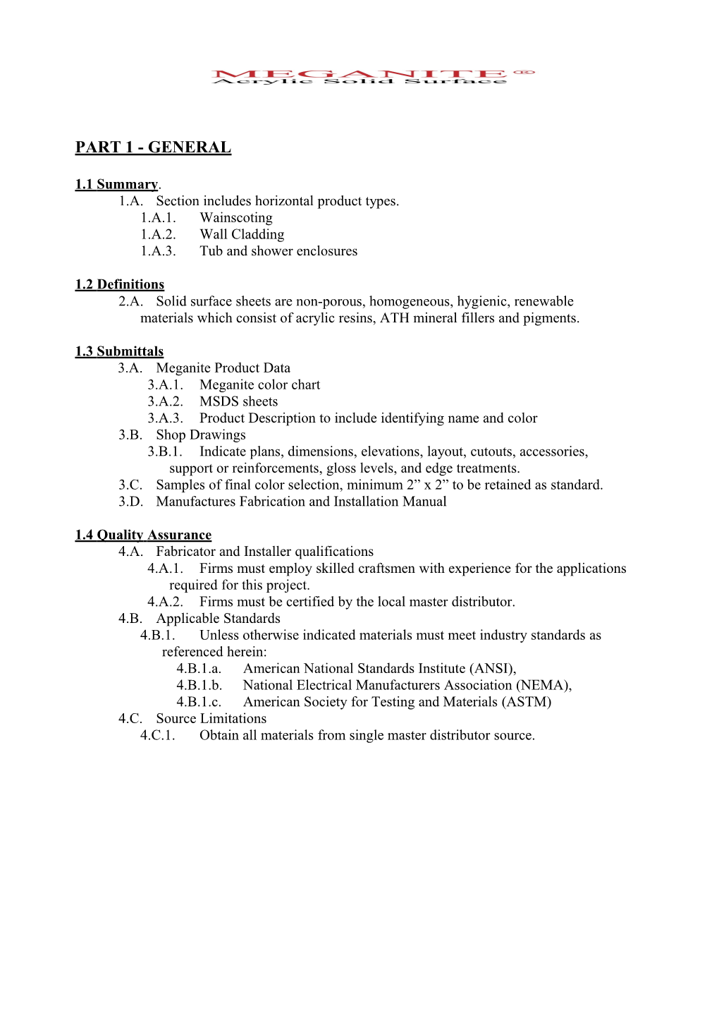 A. Section Includes Horizontal Product Types