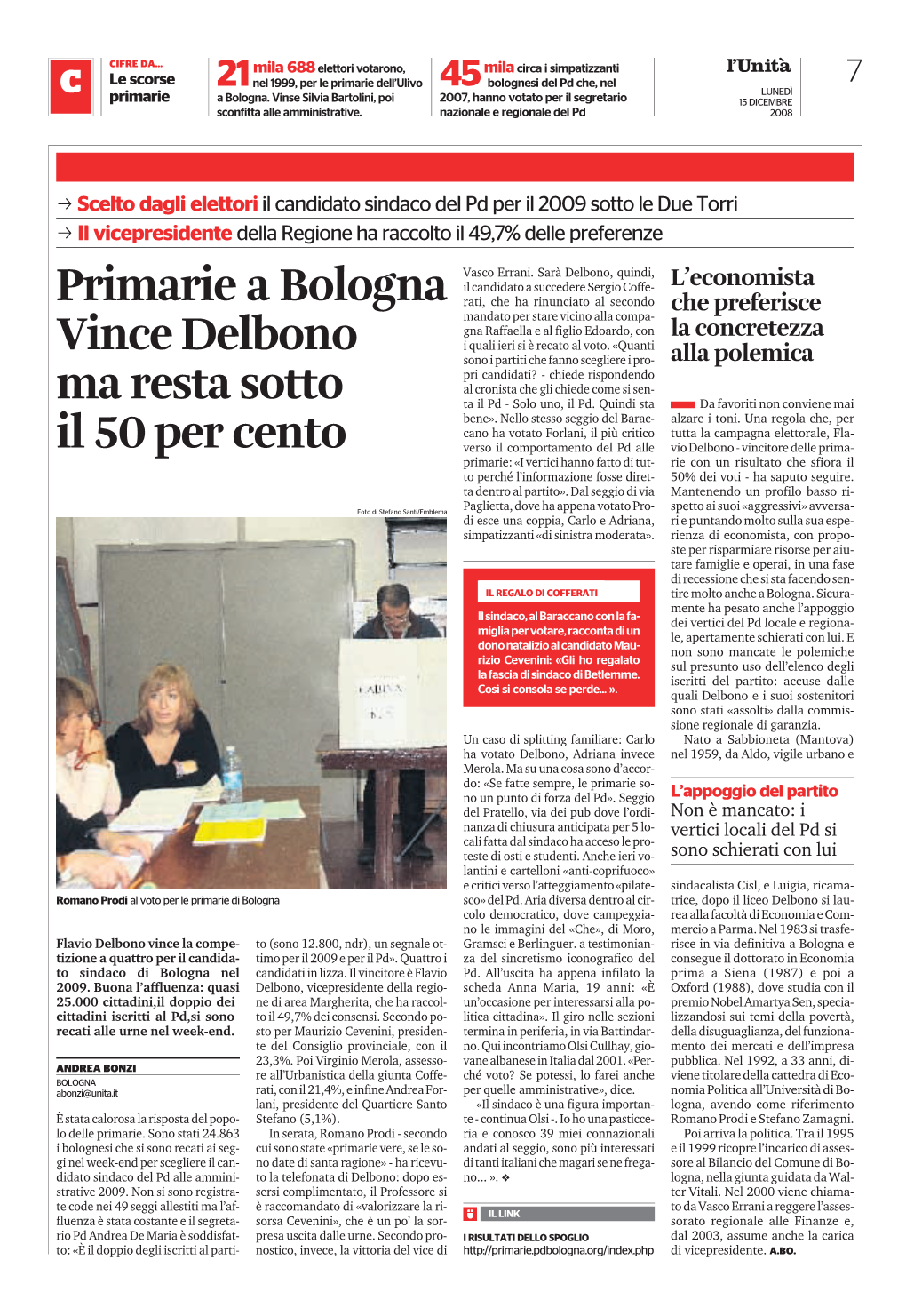 Primarie a Bologna Vince Delbono Ma Resta Sotto Il 50 Per Cento