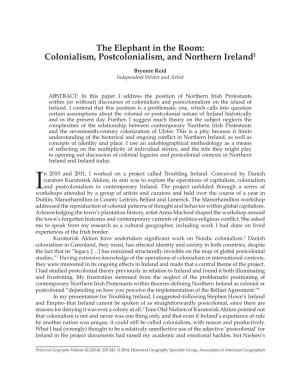 Colonialism, Postcolonialism and Northern Ireland