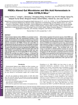 Pbdes Altered Gut Microbiome and Bile Acid Homeostasis in Male C57BL/6 Mice S