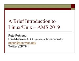 A Brief Introduction to Unix-2019-AMS