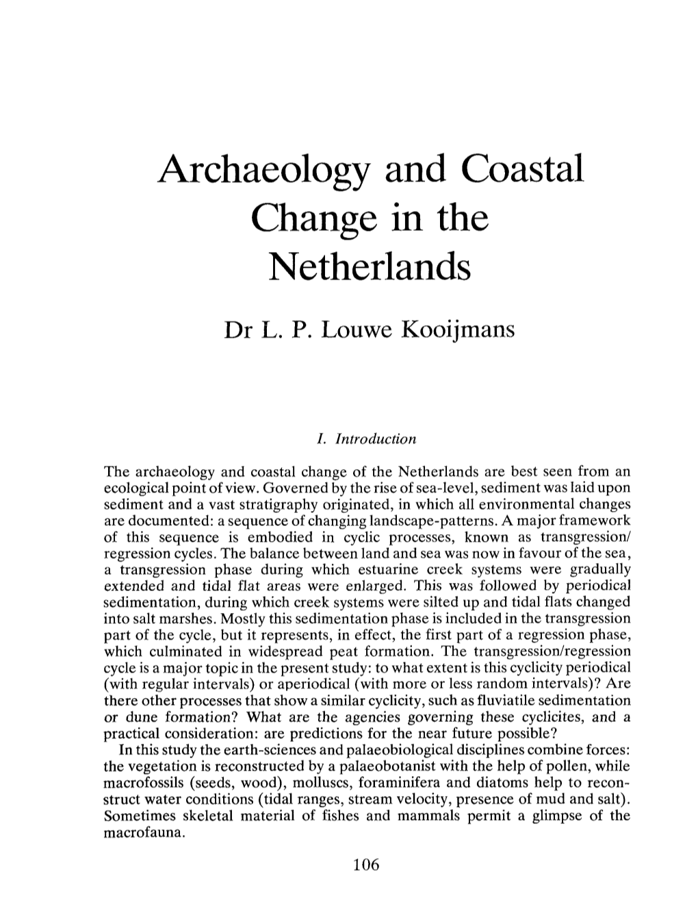 Archaeology and Coastal Change in the Netherlands