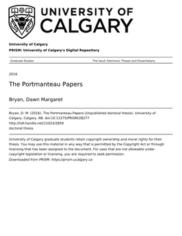 The Portmanteau Papers