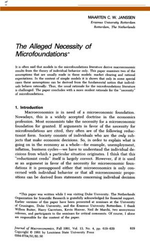 The Alleged Necessity of Microfoundations*