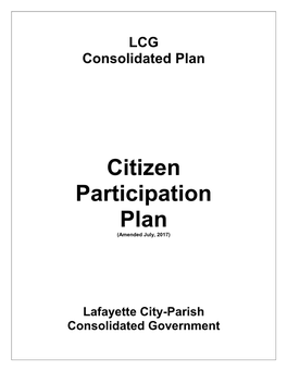 Citizen Participation Plan