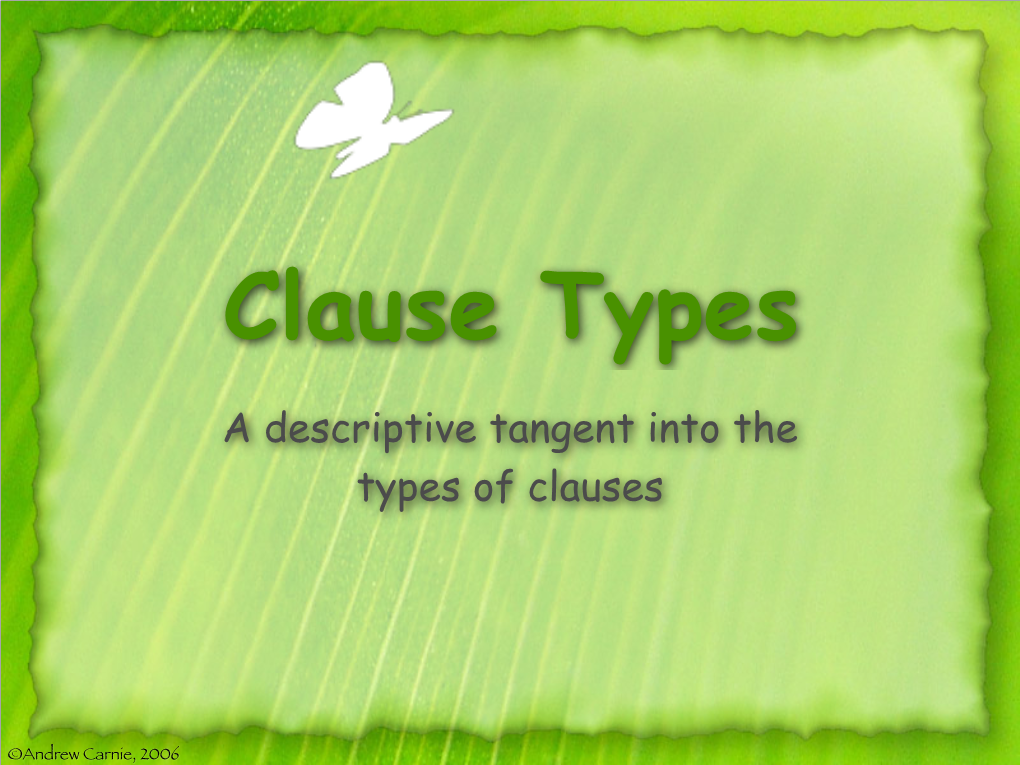 Clause Types