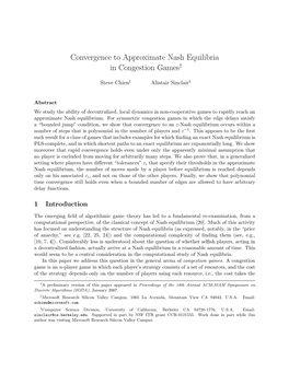 Convergence to Approximate Nash Equilibria in Congestion Games†