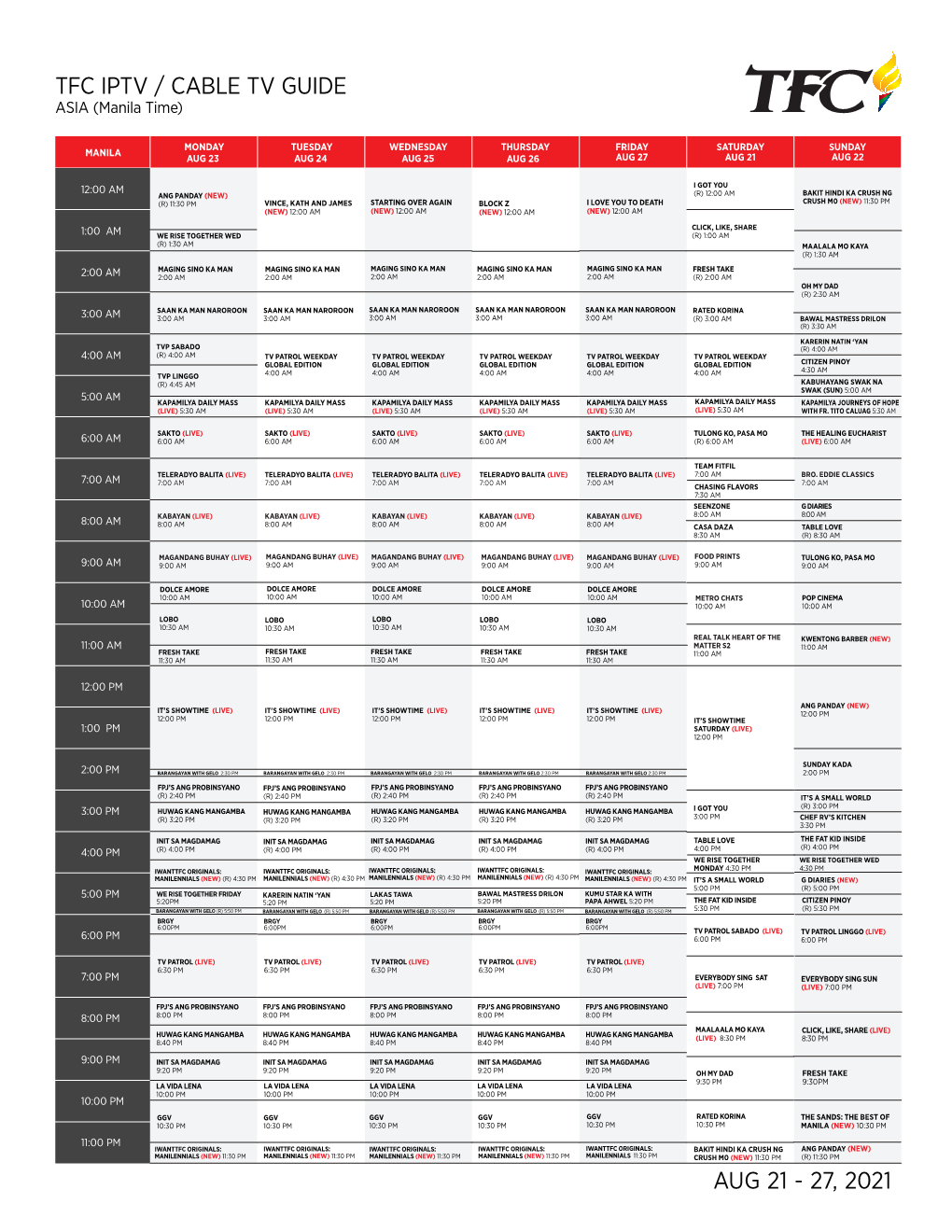 Tfc Tv Guide-Asia-Aug14-20