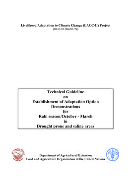 Rabi Season/October - March in Drought Prone and Saline Areas