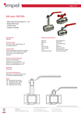 Ball Valve 190/190S